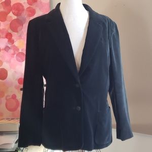 Vintage black cotton velvet dress jacket